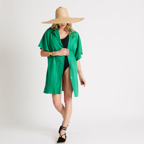 My Bodhi Cover-Up Shirt Dress | Cactus Green - My Bodhi Cover-Up Shirt Dress | Cactus Green