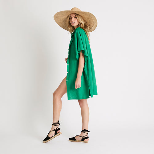 My Bodhi Cover-Up Shirt Dress | Cactus Green - My Bodhi Cover-Up Shirt Dress | Cactus Green