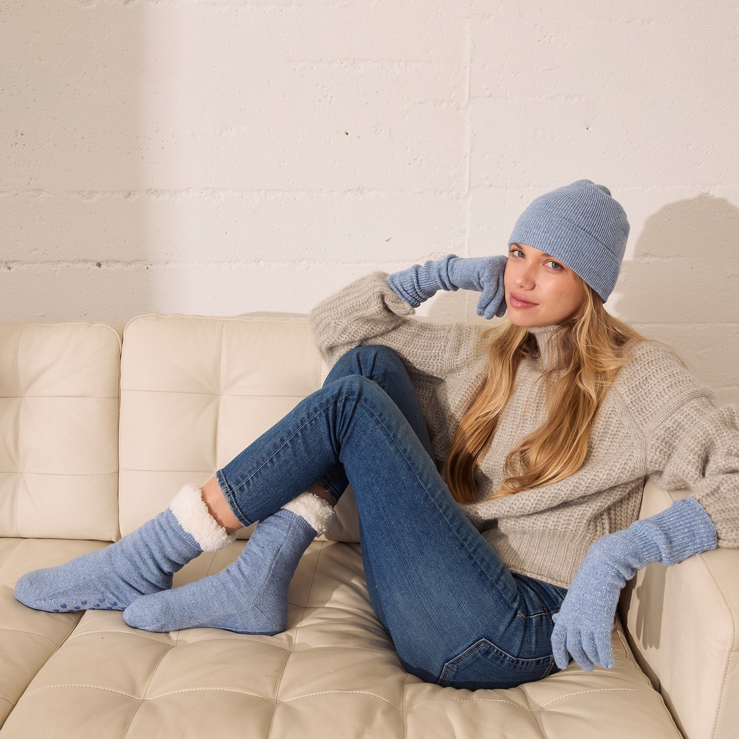My Bodhi Slipper Socks | Blue