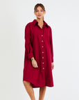 My Bodhi Roma Linen Dress | Ruby Red