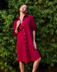 My Bodhi Roma Linen Dress | Ruby Red