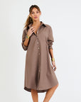 My Bodhi Roma Linen Dress | Mushroom