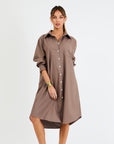 My Bodhi Roma Linen Dress | Mushroom