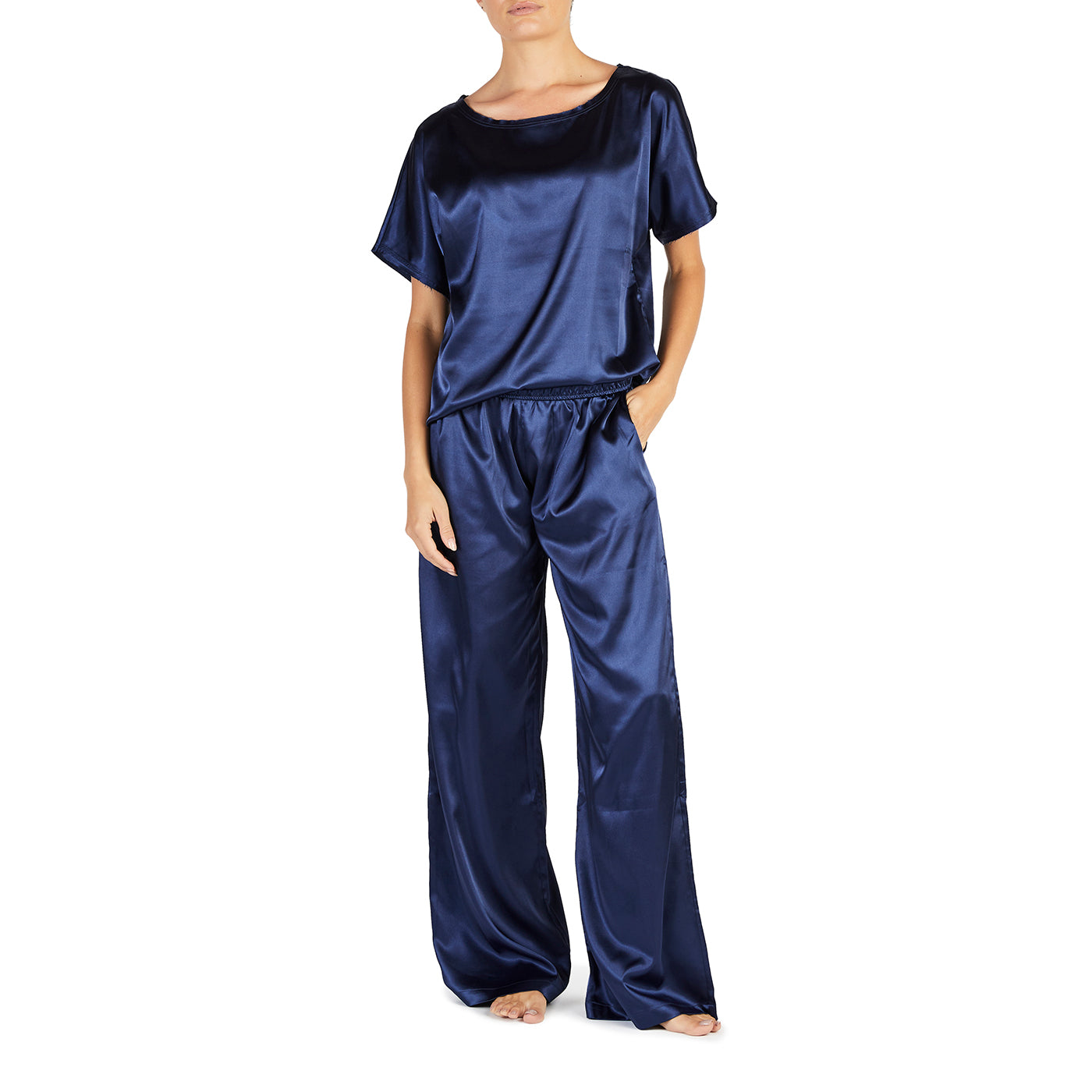 My-Bodhi Silk Satin Set | Navy