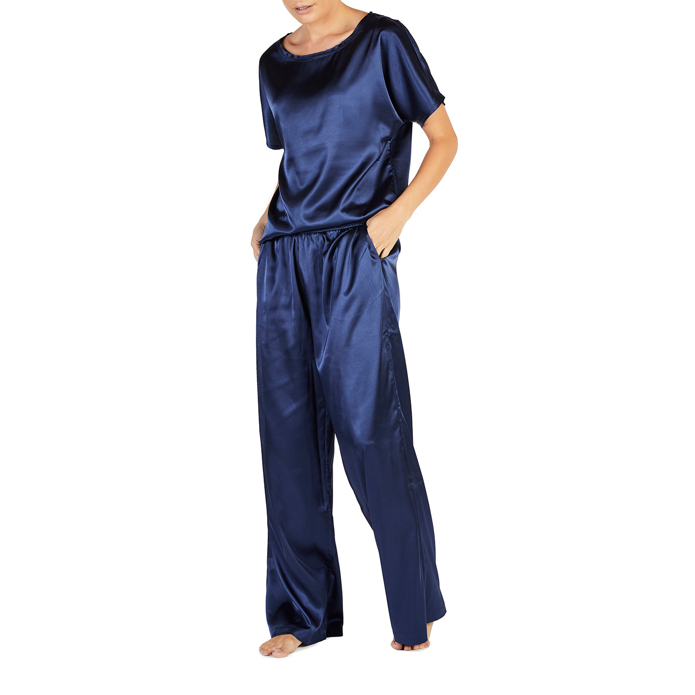 My-Bodhi Silk Satin Set | Navy