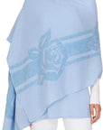 Flower Cashmere Wrap Scarf | Ice Blue