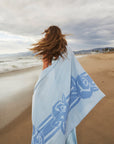 Flower Cashmere Wrap Scarf | Ice Blue