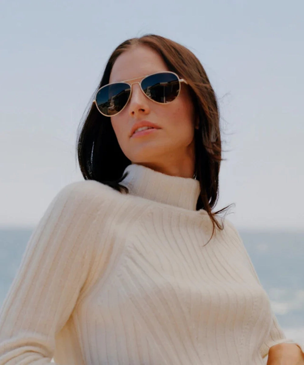 Ace Sunglasses Gold Brown - Main Image