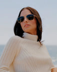 Ace Sunglasses - Silver & Green Gradient
