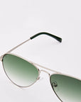 Ace Sunglasses - Silver & Green Gradient