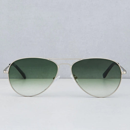Ace Sunglasses - Silver & Green Gradient