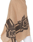 Flower Cashmere Wrap Scarf | Camel