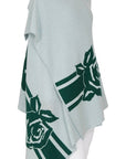 Flower Cashmere Wrap Scarf | Winter Green