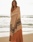 Flower Cashmere Wrap Scarf | Camel