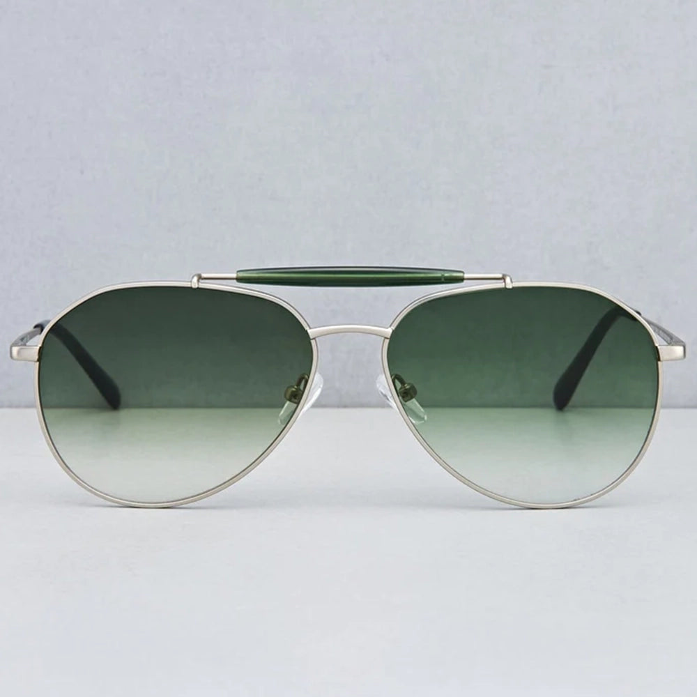 Wayne Sunglasses - Silver & Green Gradient
