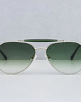 Wayne Sunglasses - Silver & Green Gradient