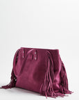 Cher Suede Fringe Bag - Raspberry