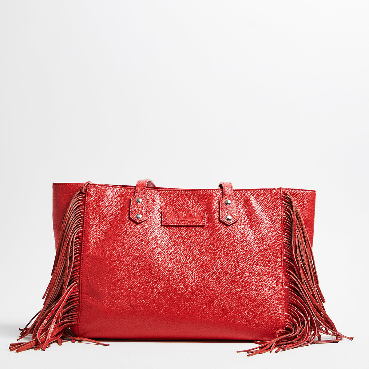 Cher Luxury Leather Fringe Bag - Red