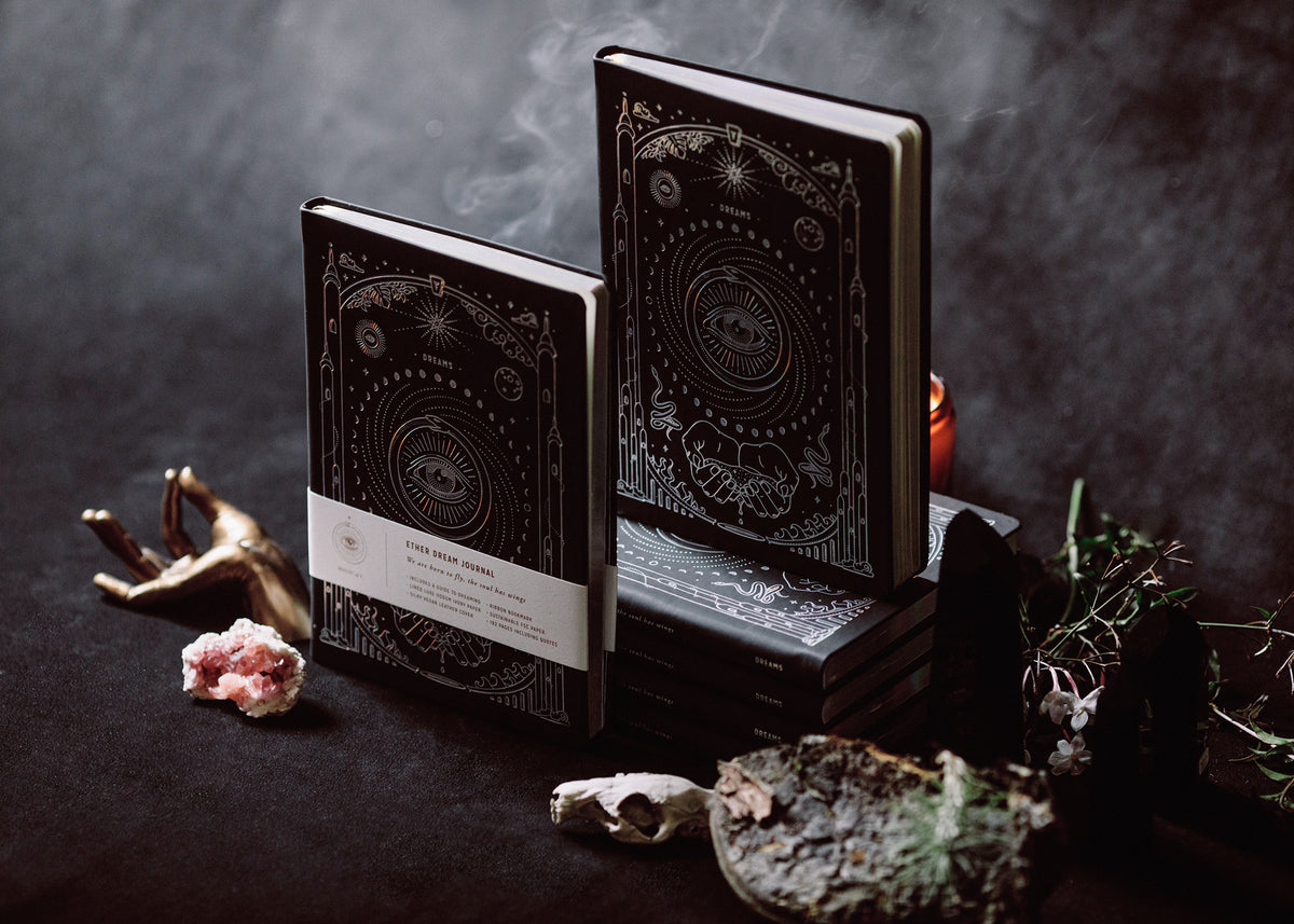 Black Vegan Leather Ether Dream Journal