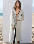 Cashmere Coat with Hood - Shell Gray