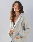 Cashmere Coat with Hood - Shell Gray